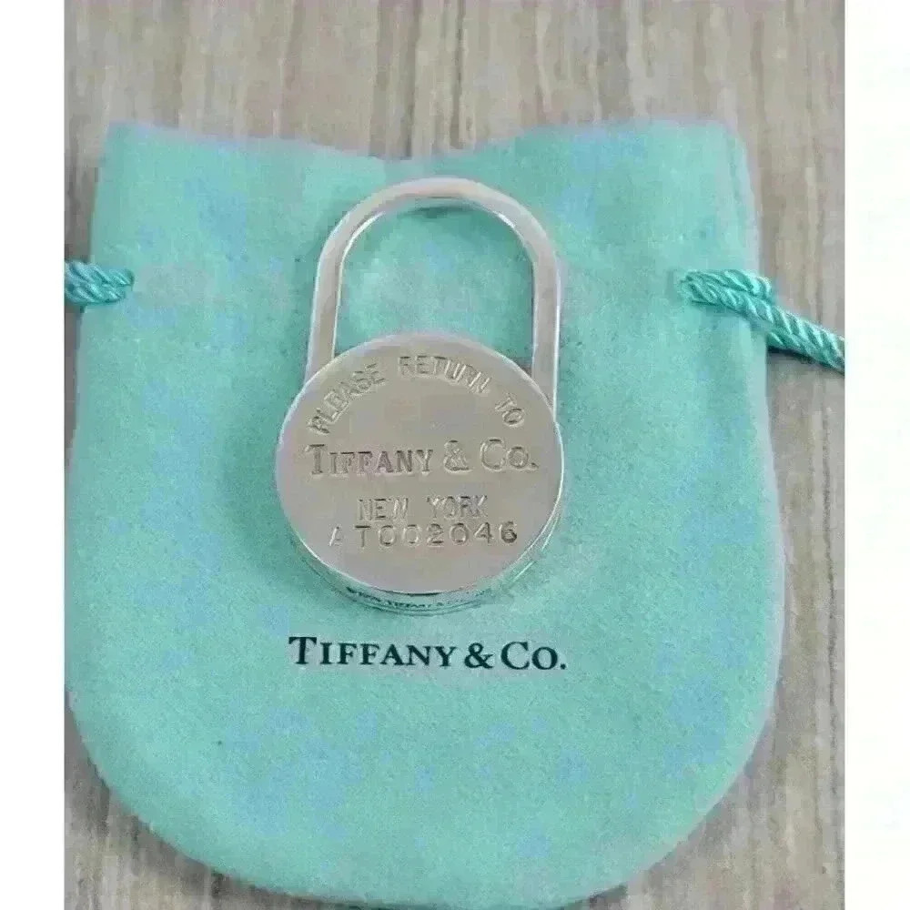 Tiffany & Co Vintage Sterling Silver Return to Tiffany Padlock Keyring